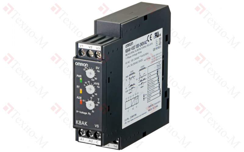 Реле контроля напряжения Omron K8AK-VS2 100-240VAC