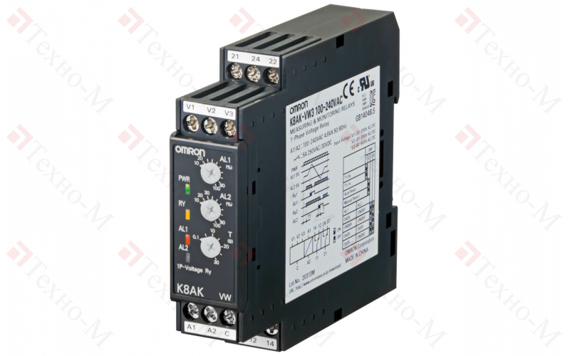 Реле контроля напряжения Omron K8AK-VW3 100-240VAC